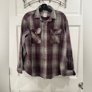 Vintage Rugged Outdoor Carhartt Plaid Button Down XL Union Made in USA